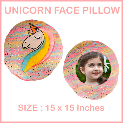 UNICORN FACE PILLOW 15X15